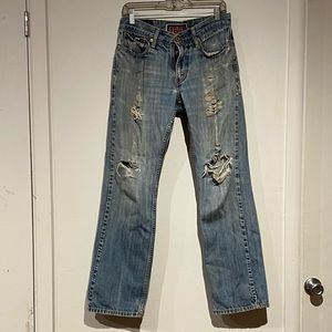 Levi’s 514 Slim Straight 32/32 vintage ripped and faded sexy jeans denim